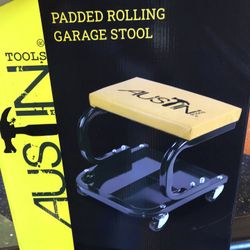 Padded Rolling Garage Stool