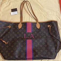 Louis Vuitton Neverfull GM, custom made, comes with clutch!