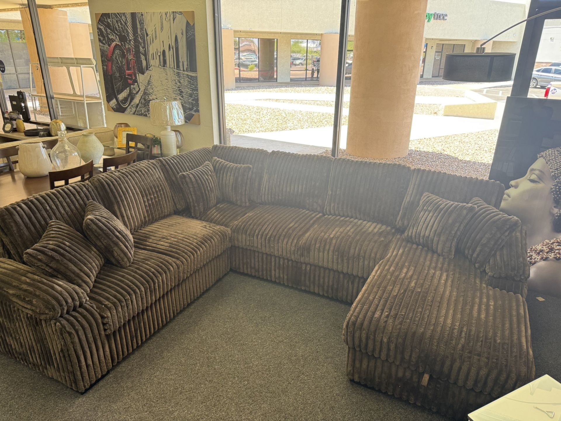 Teddy Bear Fabric Sleeper Sectional With Storage