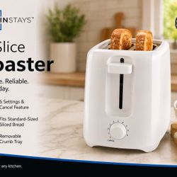 Toaster  2 Slice White Brand New Fast Pickup - Brand Mainstays