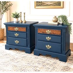Refinished Navy Nightstands