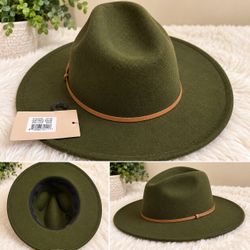 Olive Green Wide Brim Hat – New With Tags