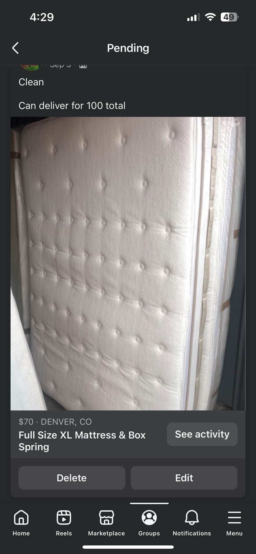 Queen Size Mattress & Box Spring ONLY