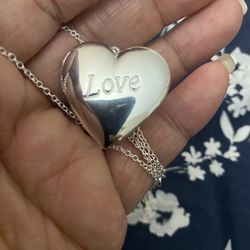 Love Heart ❤️ Photo Frame Pendant Necklace 