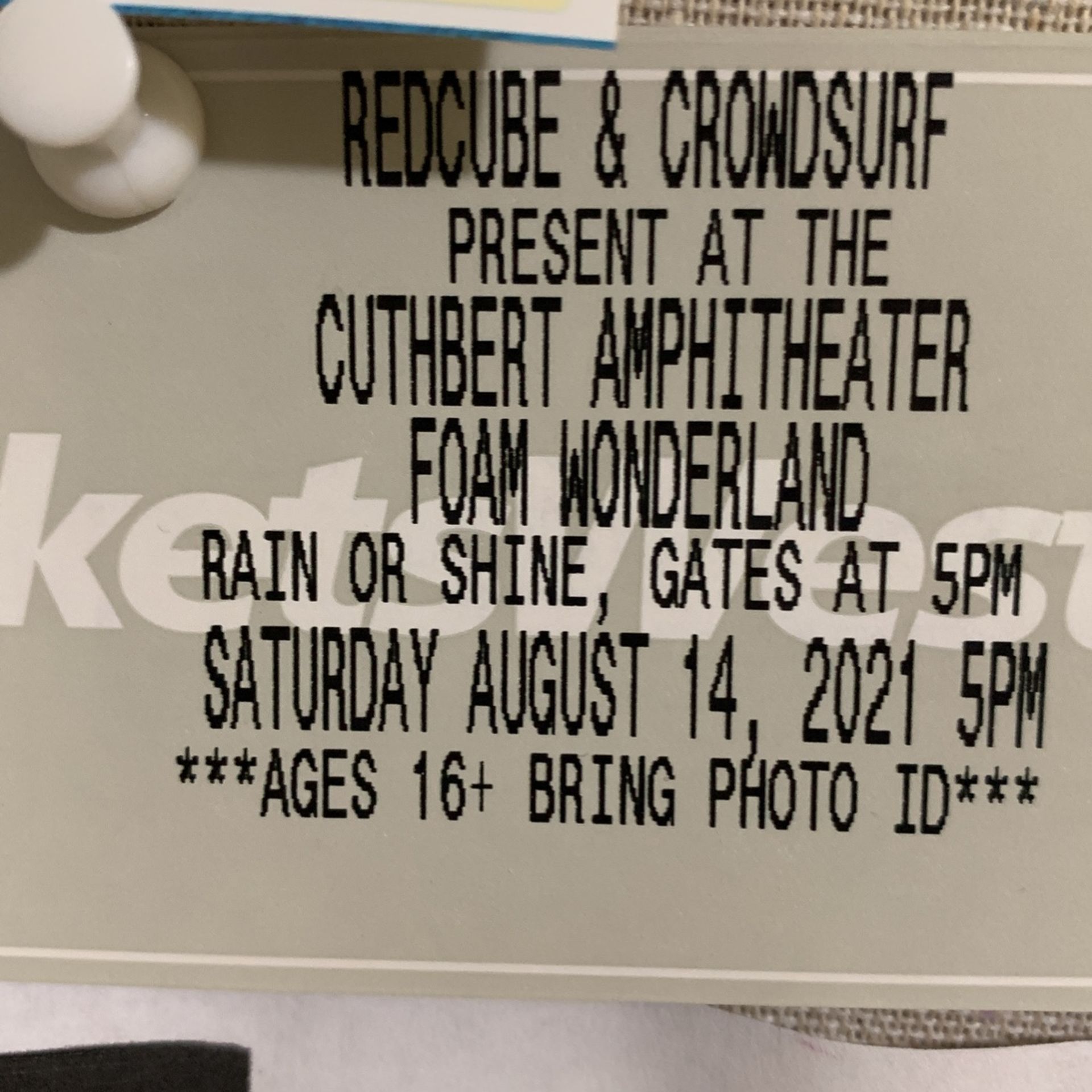 Foam Wonderland X2 Tickets