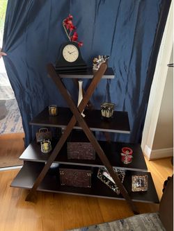 Modern x frame 4 Tier Decorative shelf