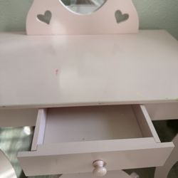 Girls Pink Vanity And Chair