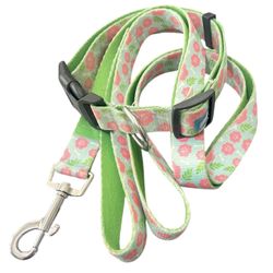 Floral Dog Collar & Leash set with Pink Flowers