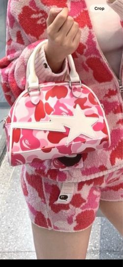 BAPE PINK ABC CAMO MINI BOWLING BAG