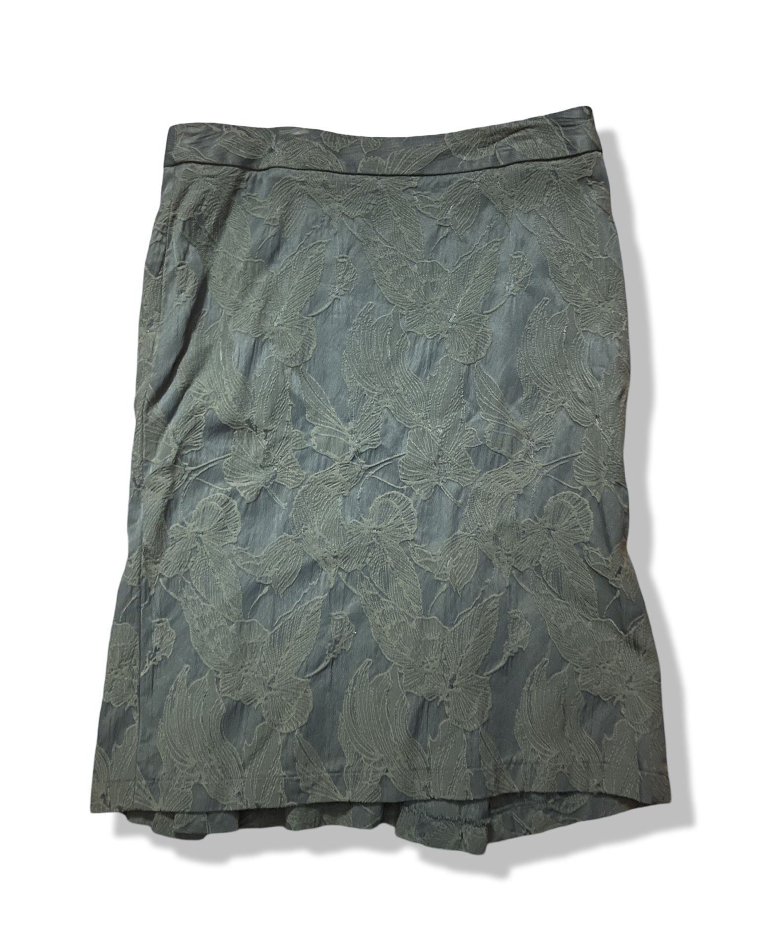 Club Monaco Brand Green Floral Pattern Pencil Skirt Size 4