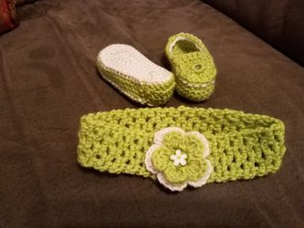 Lime green baby loafers