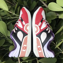 GUCCI [NWT] Men’s Shoes Interlocking G Logo Low-Rise Multicolored Sneakers in White /Black/Orange/Purple SIZE 10.5 