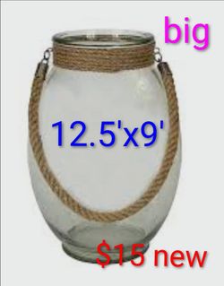 Large Glass Jar with Rope Handle