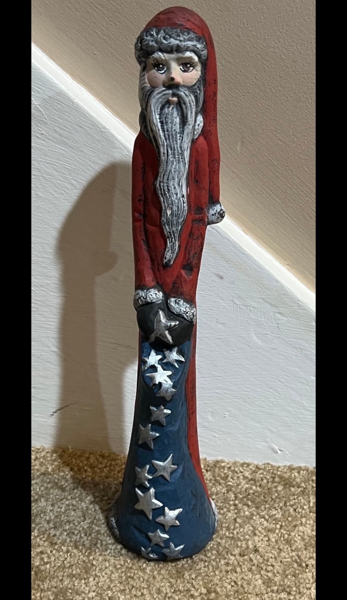 Ceramic Santa Figure Christmas decor 12” tall