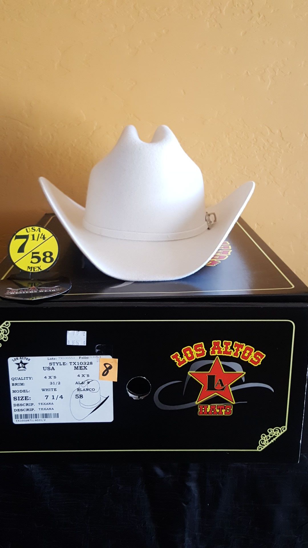 texana Los Altos 4X blanca size 7 1/4