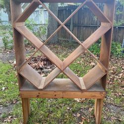 Vintage Wooden Wine rack / storage rack - vinyl record rack handmade  