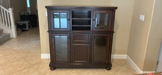 Hutch cabinet wine holder Ashley furniture