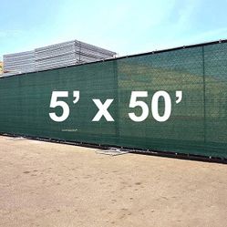 (NEW) $40 Outdoor 5x50 FT Privacy Fence, Mesh Shade Cover for Garden Wall Yard Backyard