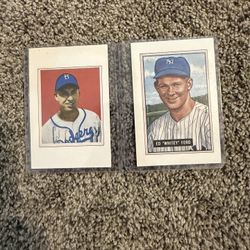 Ed "Whitey" Ford & Gil Hodges Reprint Replica 1989 BOWMAN Baseball Card  & Ford