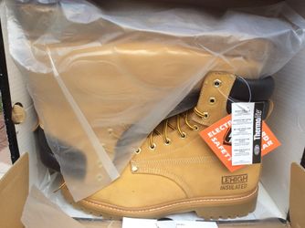NEW Lehigh Men 6" Safety STEEL TOE 3M Insulated WorkBoot Tan Nubu