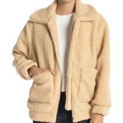 Elodie Faux Shearling Jacket/Coat Beige XL