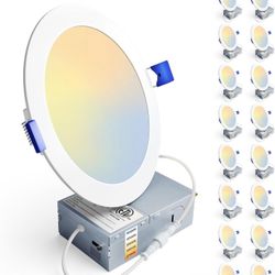 16 Pack 6 Inch LED Recessed Ceiling Light, Dimmable, 2700K-5000K 5CCT, 1050LM...