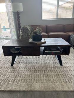 Solid wood coffee table Simplihome Lowry