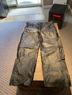 Unisex  Black Leather Riding Pants(2 Pair)