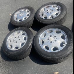 4 X 195/65r15 5x112 5x4.41 Mercedes Stock Audi Vw Wheels Rims With Good Tires !