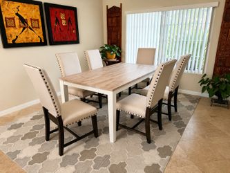 Beautiful Brand New Solid Wood Two-Tone Designer Dining Table