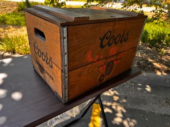 Vintage Coors Brewing Banquet Beer Wood Crate Box Case