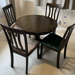 Walnut Table With 4 Chairs