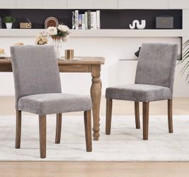Set of 2 Gray Upholstered Wood Dining Chairs by Red Barrel Studio - New in Box