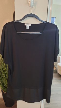 Calvin Klein Black Short Sleeve Blouse Size L