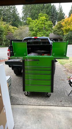 CTBS355KG - 35" 5-Drawer Sliding Top Cart, Neon Green