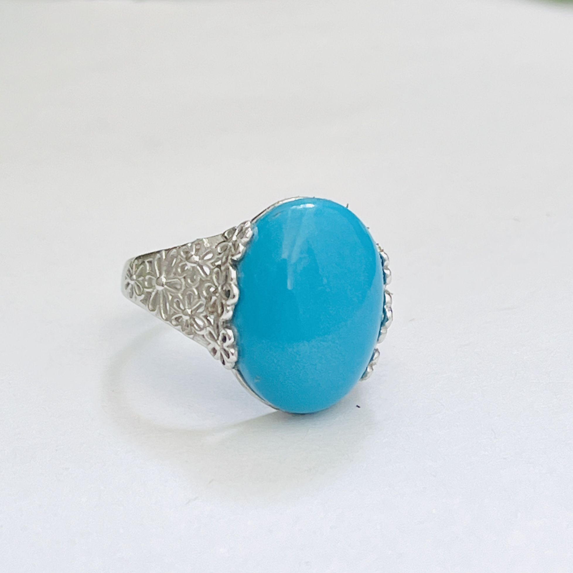 Natural Gemstone High Grade Turquoise Ring Handmade 925sterling Silver Ring 