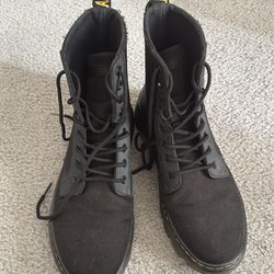 Dr. Martens Black Canvas High-Top Boots – Size 11