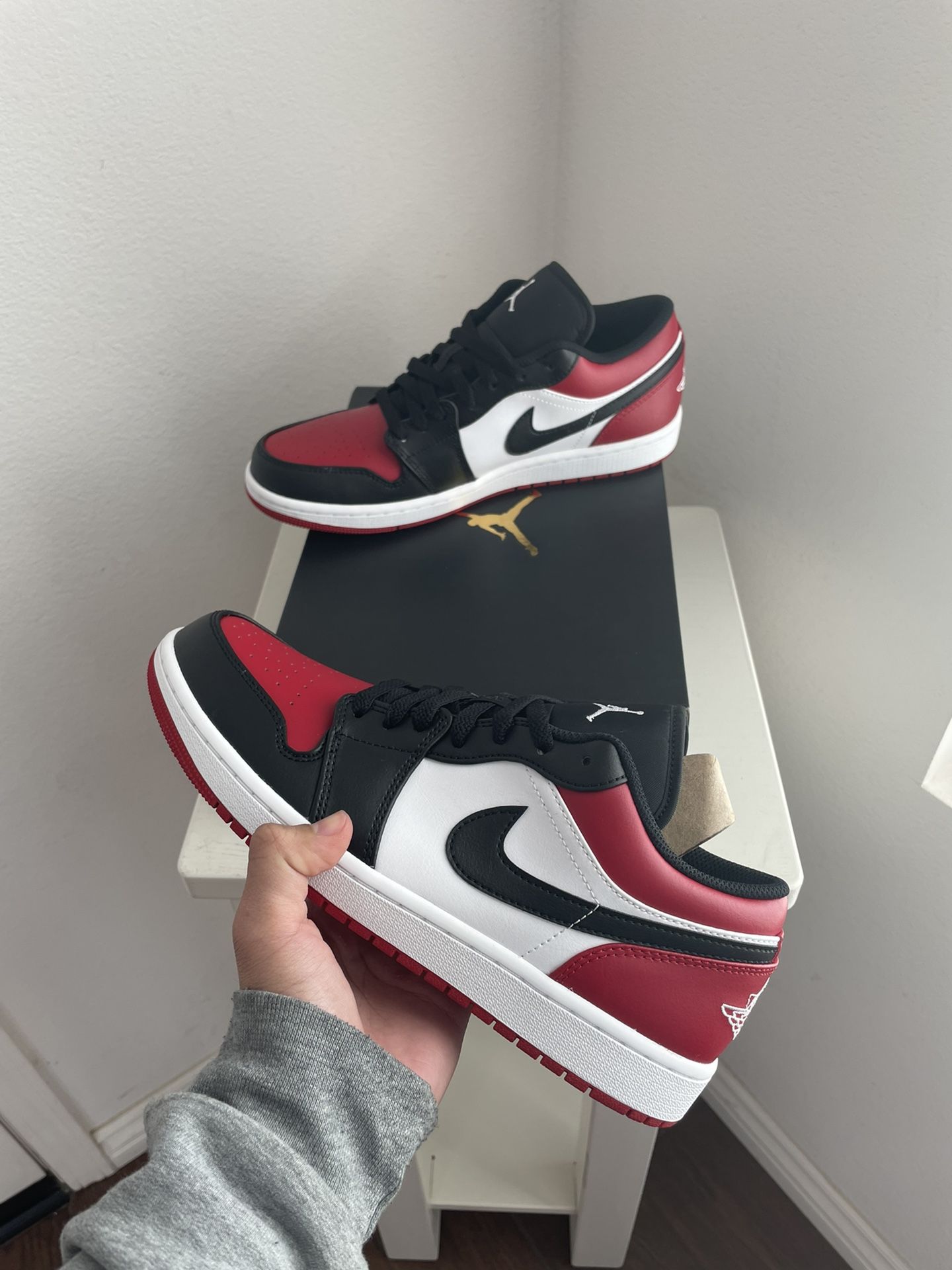 air jordan 1 low bred toe 4y, 6y, 7y