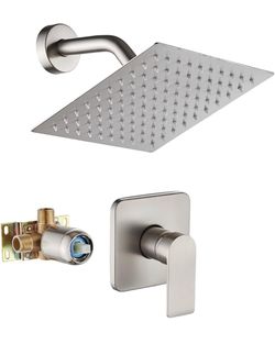 Brushed Nickel Shower Faucet Single Function Trim Kit with Rough-in Valve Set Bath Rainfall Shower System 8inch Square $69 each I have 2