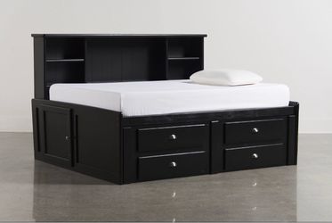 Full Wood Bookcased Platform Daybed With Storage