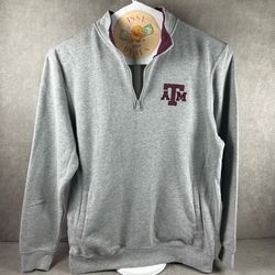 Texas A&M Aggies Colosseum 1/4 Zip Pullover Sweatshirt Gray Men’s XL Brand New