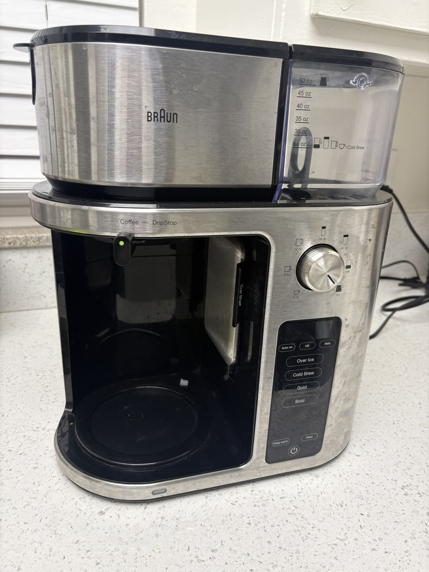 Coffee Maker (Hot + Cold Brew, Warm Plate,Self Clean) W/grinder