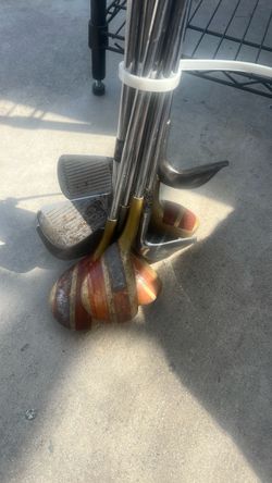 Vintage Golf Club Lot – 13 Mixed Clubs (Irons, Wedges & Woods)