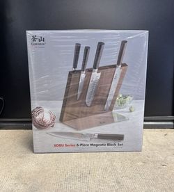 Cangshan Sobu Series 6‑Piece Damascus Steel Knife Block Set