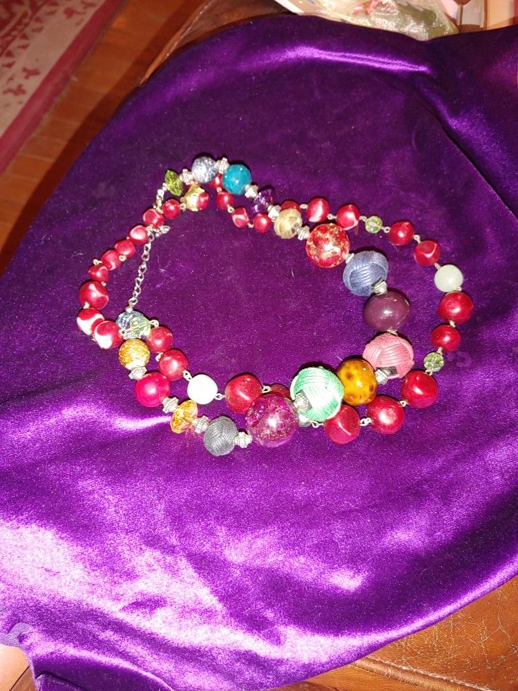 Festive Christmas Beads, 2 For 1 Necklaces