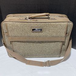 Vintage Jordache Tweed Luggage With Shoulder Strap