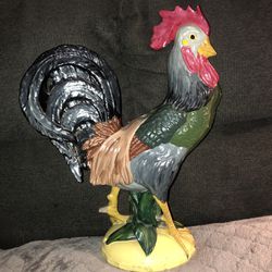Vintage Ceramic Rooster Figurine - Lamp Base