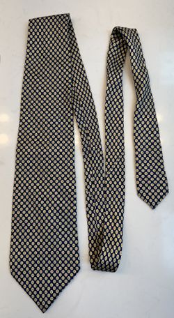 Baldessarini HUGO BOSS Navy Gold Polka Dot Silk Tie