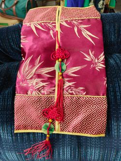 Chinese silk brocade tissue box cover