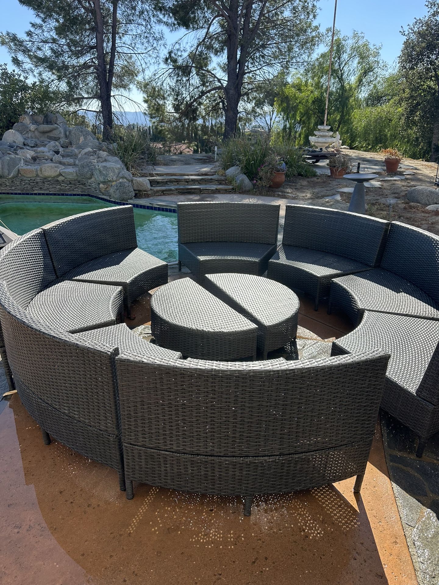 Large round patio set